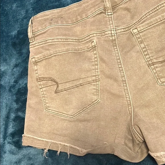 American Eagle Outfitters GREEN Hi-Rise Shortie Denim Shorts size 8 - Picture 7 of 12